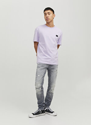 Jack & Jones 12229187_JJILIAM JJSEAL GE 284 Gri Erkek Düşük Bel Skinny Fit  Denim Pantolon