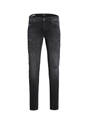 Jack & Jones 12244785_JJILIAM JJFOX JOS 127 Siyah Erkek Normal Bel Skinny Fit  Denim Pantolon