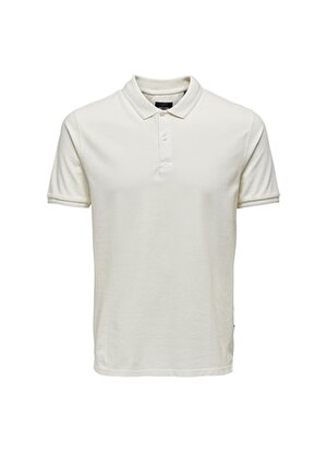 Only & Sons Düz Beyaz Erkek Polo T-Shirt 22021769_ONSTRAVIS SLIM WASHED SS P