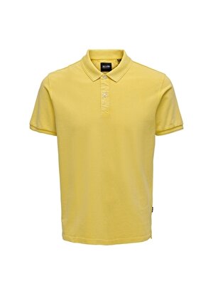 Only & Sons Düz Sarı Erkek Polo T-Shirt 22021769_ONSTRAVIS SLIM WASHED SS P