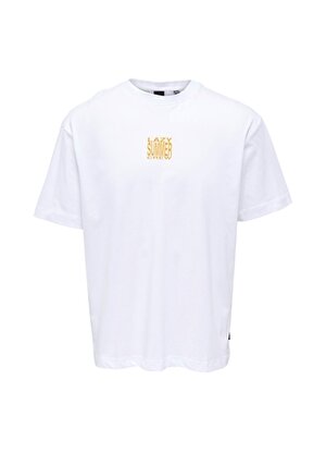 Only & Sons O Yaka Baskılı Beyaz Erkek T-Shirt 22025301_ONSPILOT RLX SUMMER SS TEE
