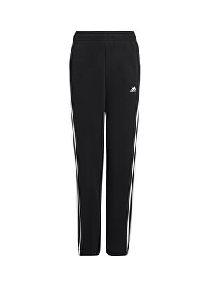 adidas Normal Paça Siyah - Beyaz Erkek Çocuk Eşofman Altı HR6333 U 3S FL PANT