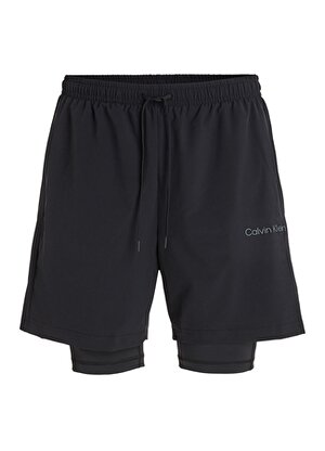 Calvin Klein Normal Siyah Erkek Şort 00GMS3S803 WO - 2 In 1 Woven Short