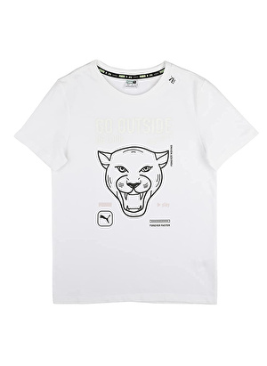 Puma Beyaz Erkek Çocuk T-Shirt 84696402 PLAY UV Graphic Tee