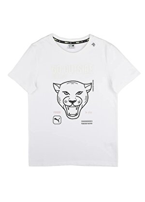 Puma Beyaz Erkek Çocuk T-Shirt 84696402 PLAY UV Graphic Tee
