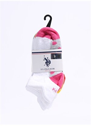 U.S. Polo Assn. Beyaz Kız Çocuk Regular Fit Çorap FANNY-GIRL 5'LI PAKET    