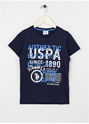 U.S. Polo Assn. Baskılı Lacivert Erkek Çocuk T-Shirt ANDKIDS