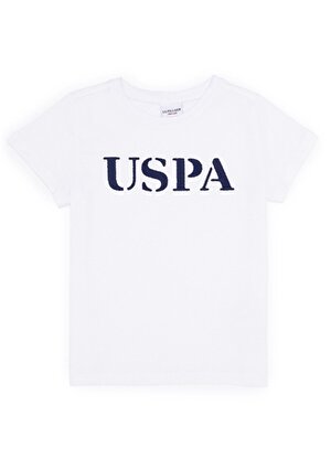U.S. Polo Assn. Beyaz Erkek Çocuk Bisiklet Yaka Kısa Kollu Baskılı T-Shirt GEARTKIDSIY023  