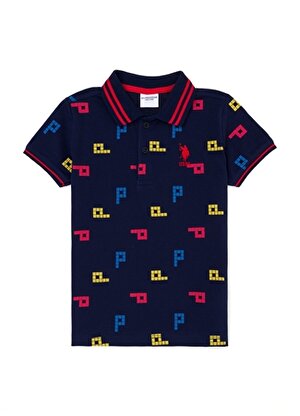 U.S. Polo Assn. Desenli Lacivert Erkek Çocuk Polo T-Shirt NEJRO