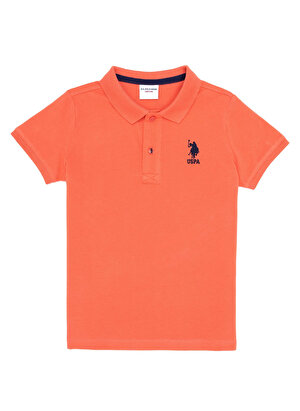 U.S. Polo Assn. Pembe Erkek Çocuk Polo Yaka Kısa Kollu Düz Polo T-Shirt TP01IY023  