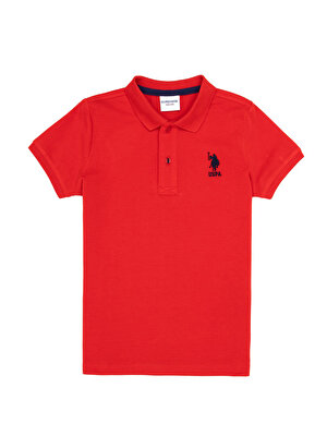 U.S. Polo Assn. Kırmızı Erkek Çocuk Polo Yaka Kısa Kollu Düz Polo T-Shirt TP01IY023  