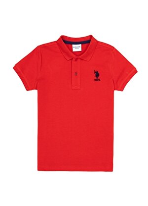 U.S. Polo Assn. Kırmızı Erkek Çocuk Polo Yaka Kısa Kollu Düz Polo T-Shirt TP01IY023  