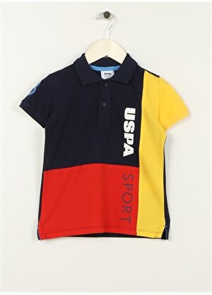 U.S. Polo Assn. Lacivert Erkek Çocuk Polo Yaka Kısa Kollu Baskılı Polo T-Shirt T-SEGANKIDS  