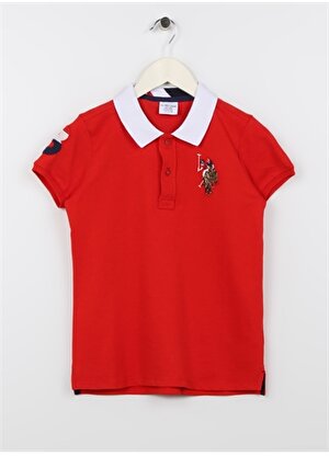 U.S. Polo Assn. Kırmızı Erkek Çocuk Polo Yaka Kısa Kollu Düz Polo T-Shirt SD01KIDSIY023  