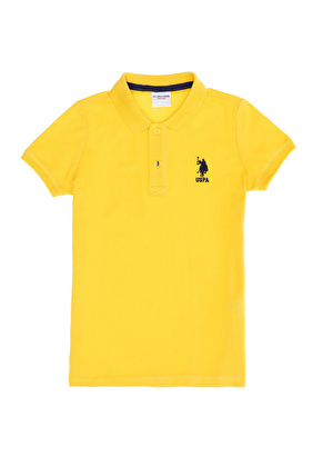 U.S. Polo Assn. Sarı Erkek Çocuk Polo Yaka Kısa Kollu Düz Polo T-Shirt TP01IY023  