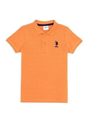 U.S. Polo Assn. Turuncu Erkek Çocuk Polo Yaka Kısa Kollu Düz Polo T-Shirt TP01IY023  