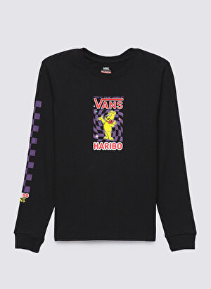 Vans Siyah Erkek Çocuk Bisiklet Yaka Uzun Kollu T-Shirt VN000779BLK1 HARIBO LS BFF   