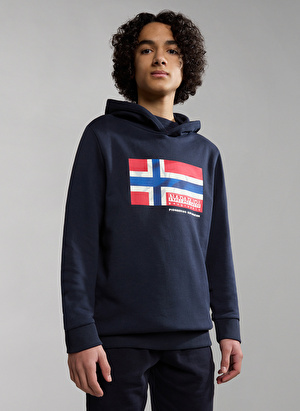 Napapijri Mavi Erkek Çocuk Kapüşonlu Uzun Kollu Sweatshirt NP0A4GXF1761 K B-ZAMORA H   