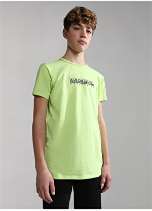 Napapijri Yeşil Erkek Çocuk Bisiklet Yaka Kısa Kollu T-Shirt NP0A4G4PG1G1 K S-BOX SS 1   