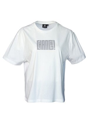 Hummel V Yaka Düz Kırık Beyaz Kadın T-Shirt 911654-9003 HMLFIZZ T-SHIRT