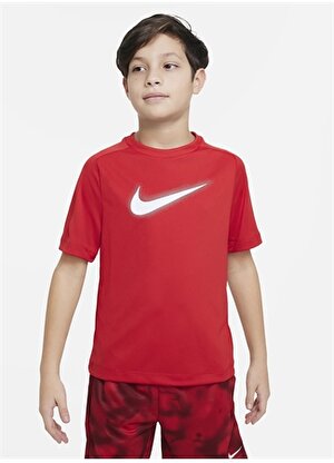 Nike Çocuk Kırmızı - Pembe Bisiklet Yaka T-Shirt DX5386-657 B NK DF MULTI+ SS TOP HB  