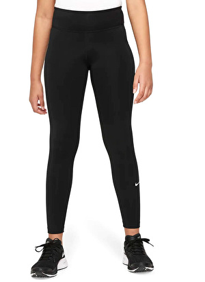 Nike Çocuk Siyah - Gri - Gümüş Dar Paça Tayt DQ8836-010 G NK DF ONE LEGGING  