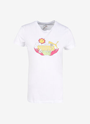 Puma Beyaz Kadın Yuvarlak Yaka T-Shirt 67996603 Women s TEE 