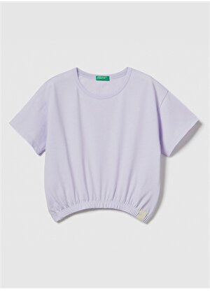 Benetton Düz Lila Kız Çocuk T-Shirt 37YKC10AU