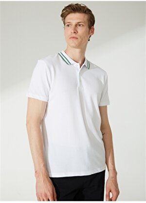 People By Fabrika Düz Beyaz Erkek Polo T-Shirt 23P07
