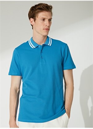 People By Fabrika Düz Koyu Mavi Erkek Polo T-Shirt 23P07