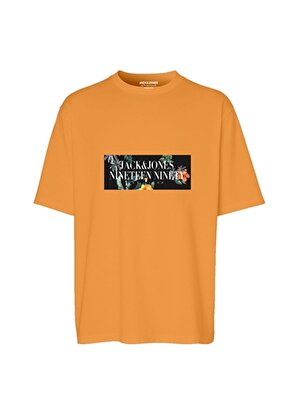 Jack & Jones Turuncu Erkek Çocuk Bisiklet Yaka Yarım Kollu Desenli T-Shirt 12230822  