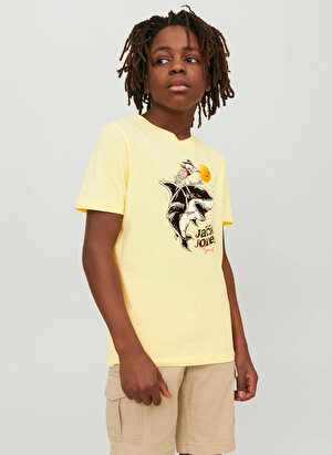 Jack & Jones Desenli Sarı Erkek Çocuk T-Shirt 12235519