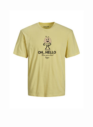 Jack & Jones Sarı Erkek Çocuk Bisiklet Yaka Desenli T-Shirt 12242923    