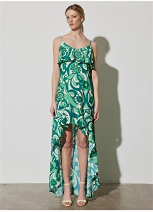 Wrangler Yeşil Kadın Geniş Yaka Kolsuz Uzun Elbise W231747300  