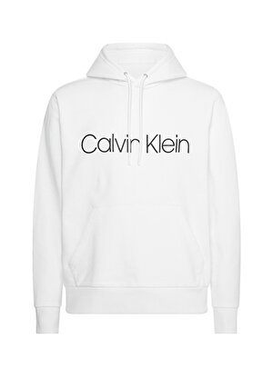 Calvin Klein Kapüşon Yaka Beyaz Erkek Sweatshırt K10K104060117