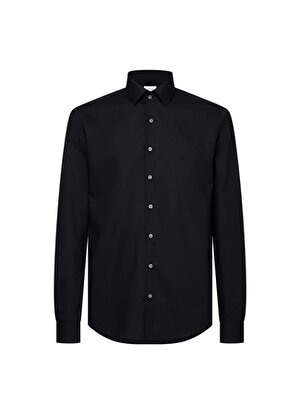 Calvin Klein Düğmeli Yaka Siyah Erkek Gömlek K10K103025001