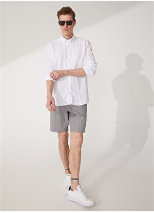 Altınyıldız Classics Slim Fit Düğmeli Yaka Beyaz Erkek Gömlek 4A2023200006