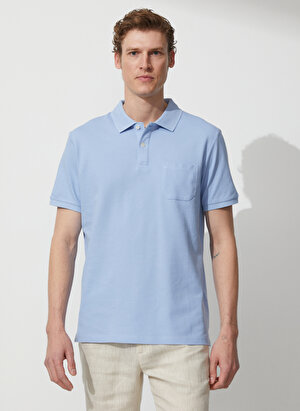 Altınyıldız Classics Polo Yaka Açık Mavi Erkek T-Shirt 4A9000000002