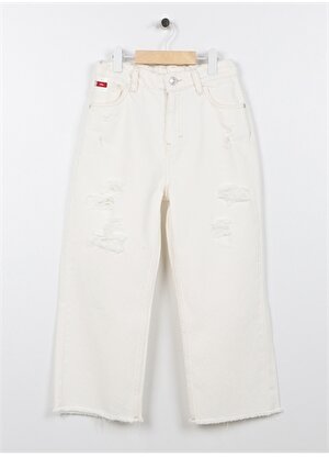 Lee Cooper Beyaz Kız Çocuk Düz Denim Pantolon 232 LCG 121003 MALDIVES WHITE JEAN    