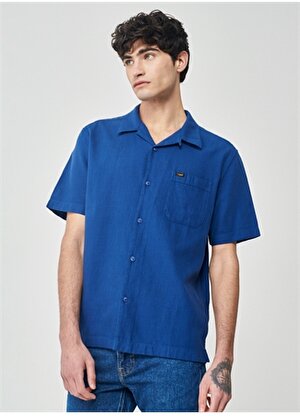 Lee Regular Fit Mavi Erkek Gömlek L67PLDLA_Kısa Kollu Gömlek