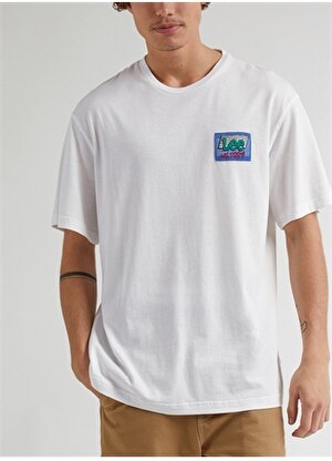 Lee Bisiklet Yaka Beyaz Erkek T-Shirt LL10FELJ_T-shirt