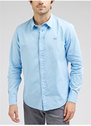 Lee Regular Fit Açık Mavi Erkek Gömlek LL37BMVH_Uzun Kollu Gömlek