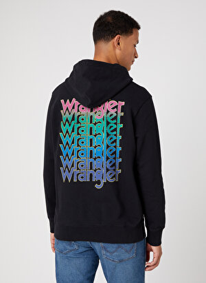 Wrangler Kapüşon Yaka Siyah Erkek Sweatshırt W674I4100_Kapüşonlu Sweatshirt