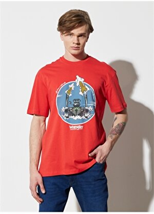 Wrangler Bisiklet Yaka Kırmızı Erkek T-Shirt W231237600_Loose Fit Tshirt