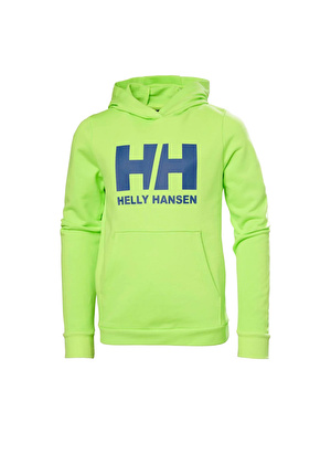 Helly Hansen Fıstık Erkek Çocuk Kapüşonlu Uzun Kollu Sweatshirt GREEN JR HH LOGO HOODIE 2.0   