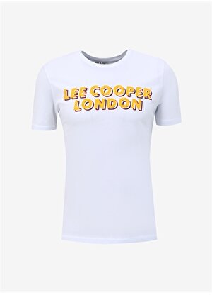 Lee Cooper Bisiklet Yaka Beyaz Erkek T-Shirt 232 LCM 242028 MIKE BEYAZ