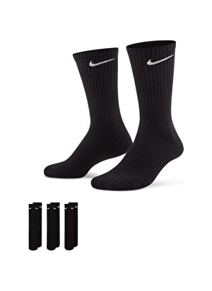 Nike Siyah Erkek 3lü Çorap SX7664-010 U NK EVERYDAY CSH CRW 3P  