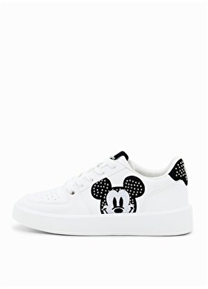 Desigual Mickey Mouse Baskılı Kadın Beyaz Sneaker