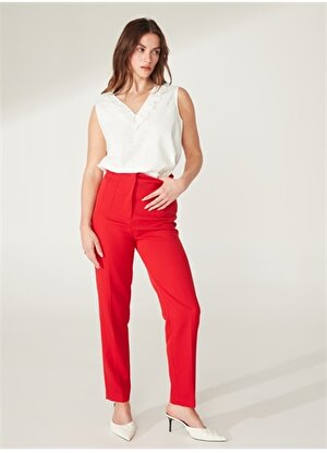 Selen Normal Bel Standart Kırmızı Kadın Pantolon 23YSL5003