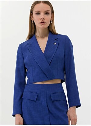 Pierre Cardin Crop Top Mavi Kadın Ceket CENZI-C023Y